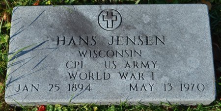 JENSEN, HANS - Rock County, Wisconsin | HANS JENSEN - Wisconsin Gravestone Photos