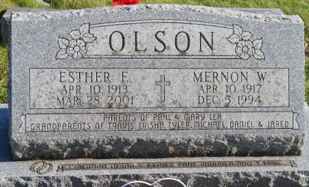 OLSON, ESTHER E. - Rock County, Wisconsin | ESTHER E. OLSON - Wisconsin Gravestone Photos